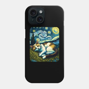 The Starry Night Cat - Vincent Van Gogh Phone Case