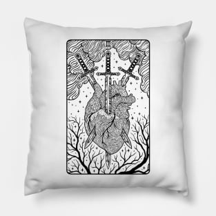 Tarot card - Three Of Swords Pillow