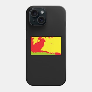 Bizarre map in red yellow green Phone Case