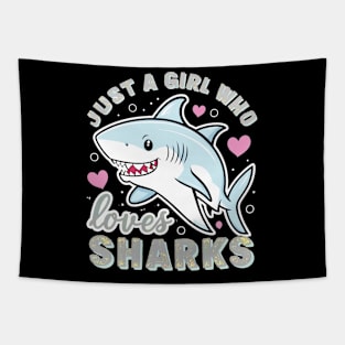 just a girl who loves sharks Tapestry