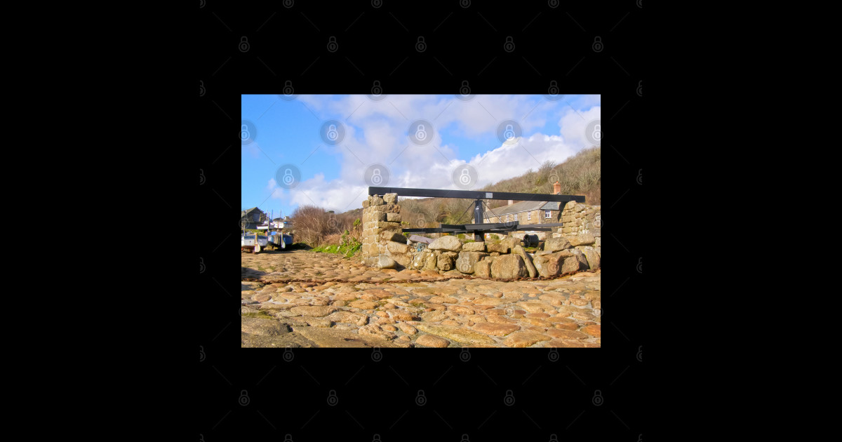 Penberth Capstan And Boats - Penberth - Sticker | TeePublic