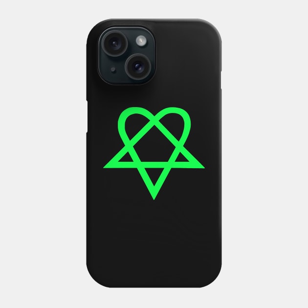 Bam Margera Heartagram HIM Lime Green Phone Case by The_Shape
