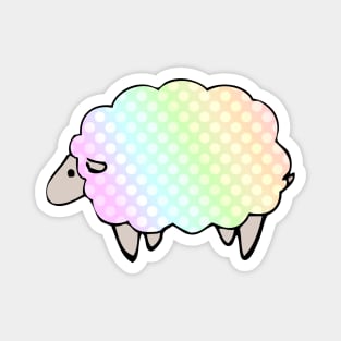 Pastel Rainbow Polkadot Sheep Magnet