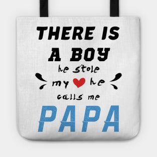 Papa Gifts Shirts from Grandson, he Stole My Heart Tote