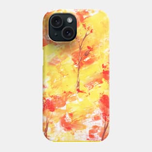 Landscape, autumn, leaf fall, nature. Encaustic, art decoration, sketch. Phone Case