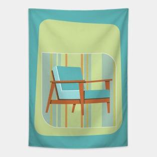 Mid Century Mod - Mod Furniture Design -- Wide Armchair Chair Tapestry