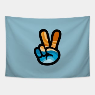 Hippie Beach Peace Sign Tapestry