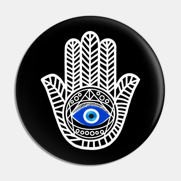 Hamsa Hand Evil Eye Pin by livania