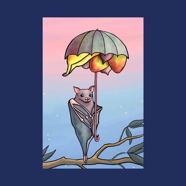 Cute Fruit Bat with Umbrella Fruit Basket by ELMayer