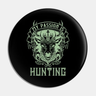 Hunter Illustration Deer Hunting Gifts Pin