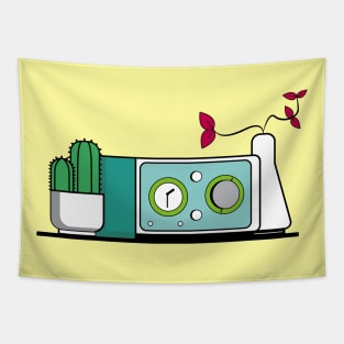 weird flat decoration Cactus & watch Tapestry