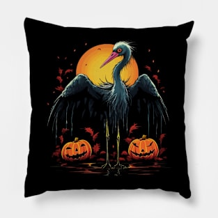 Whooping Crane Halloween Pillow