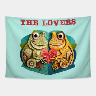 The Lovers Frog and Toad and Heart LGBTQ+ Tapestry