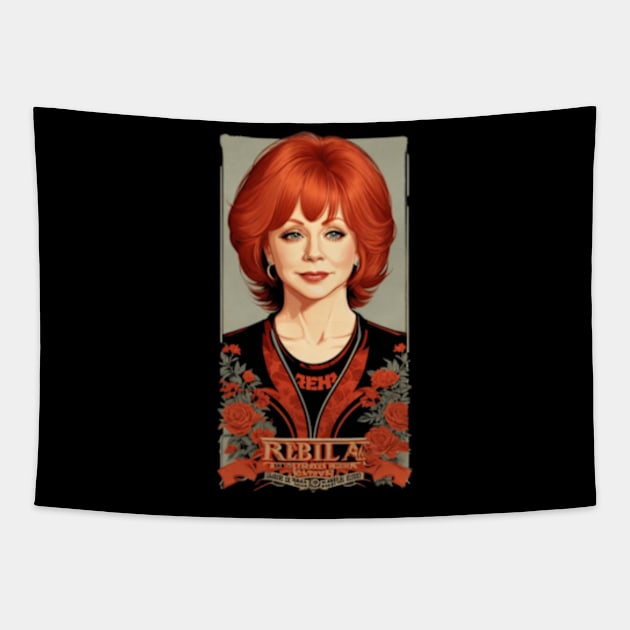 reba mcentire//vintage vektor 80s style v4 Tapestry by girls store