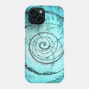 Abstract artwork : deep blue spiral Phone Case