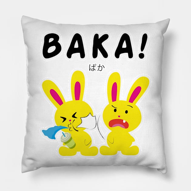 One Tooth Rabbit Slap stupid Baka Pillow by HappyGiftArt