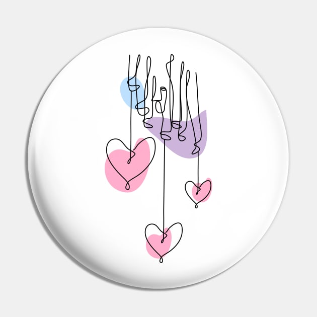 Heart Shaped Hand Draw One Continuous Line Valentines day Pin by Twiri