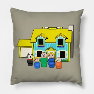 Blonde Family With Yellow House Pillow