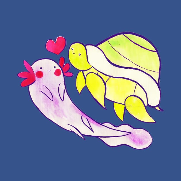 Turtle Axolotl Love by saradaboru