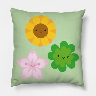 Kawaii Spring Flowers Pillow