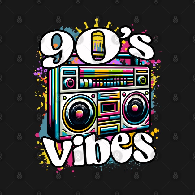 90s Vibe Boombox Music by DetourShirts