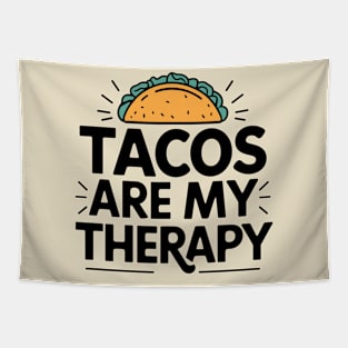 Tacos Are My Therapy Mexican Food Lover Humor Tapestry