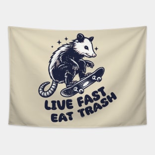 Live Fast Eat Trash Tapestry