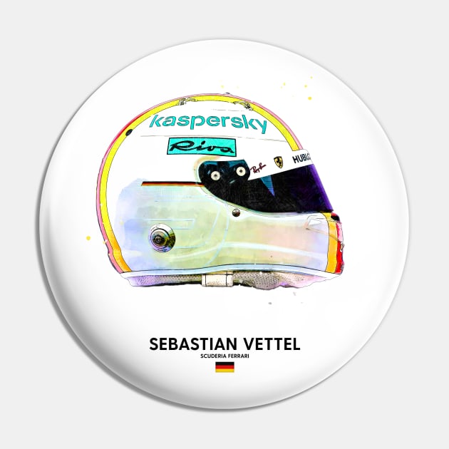 F1 2020 Sebastian Vettel Crash Helmet Pin by DB Motorsport Designs