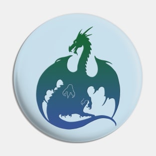 Blue Green Dragon Pin