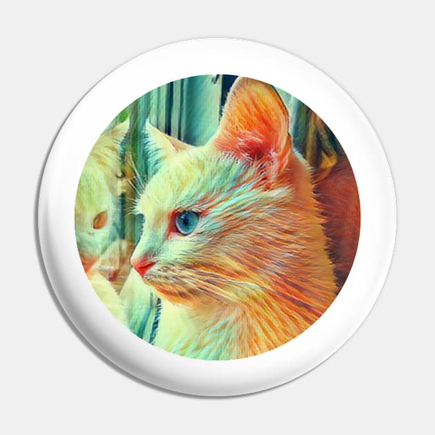 Frisky floppy cat Pin by GoranDesign
