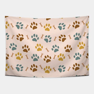 Paw prints and small bones Tapestry