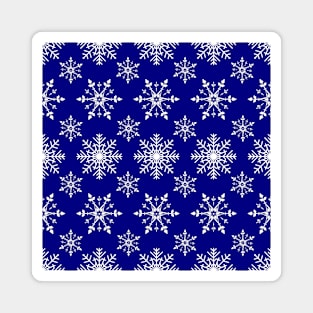 White Snowflakes in Blue Magnet