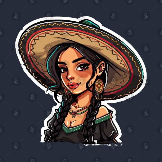 Cinco de mayo mexican twin ponytail mexican girl by emhaz