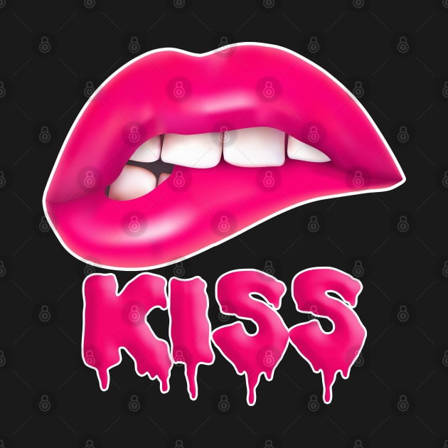 Lips 'Kiss' - Graphic Design Tee by DankFutura