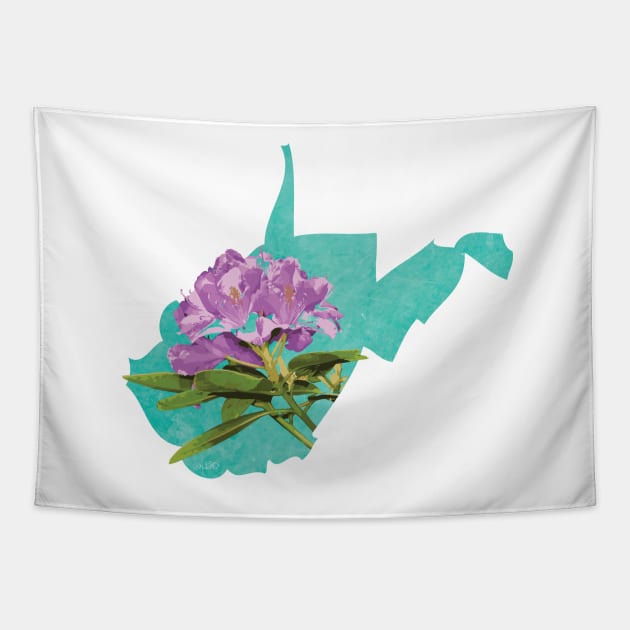 West Virginia Rhododendron Tapestry by Lavenderbuttons