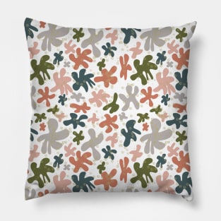 Floral Doodles on White Pillow