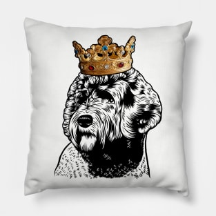 Portuguese Water Dog King Queen Wearing Crown Pillow