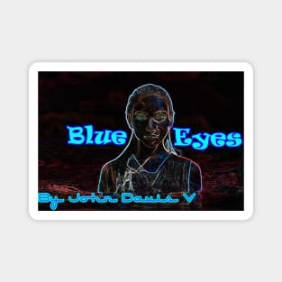 Blue Eyes Neon Abstract Psychedelic Magnet