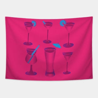 Pink Cocktails Tapestry