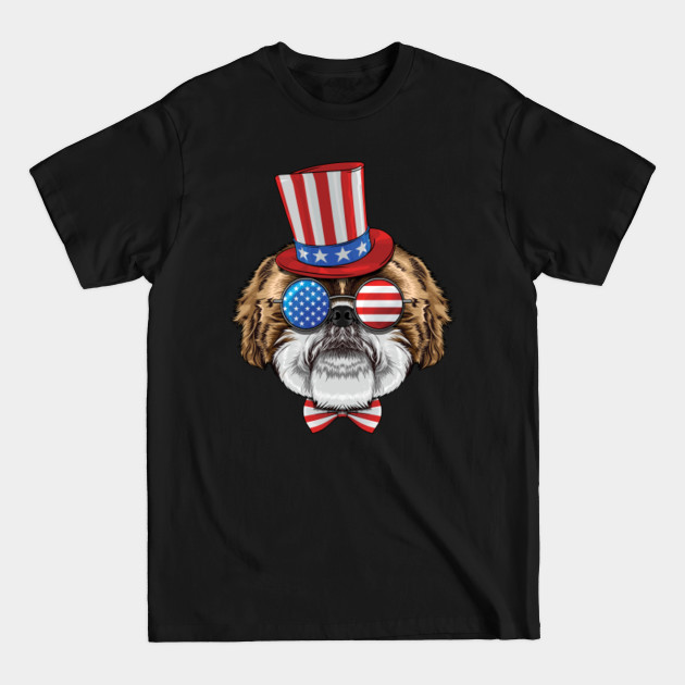 Disover Shih Tzu 4th of July American Shih Tzu USA Uncle Sam Hat - American Shih Tzu - T-Shirt