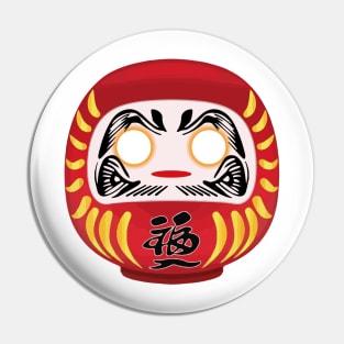 Japanese Daruma Doll Wishing DIY Fill In Pin