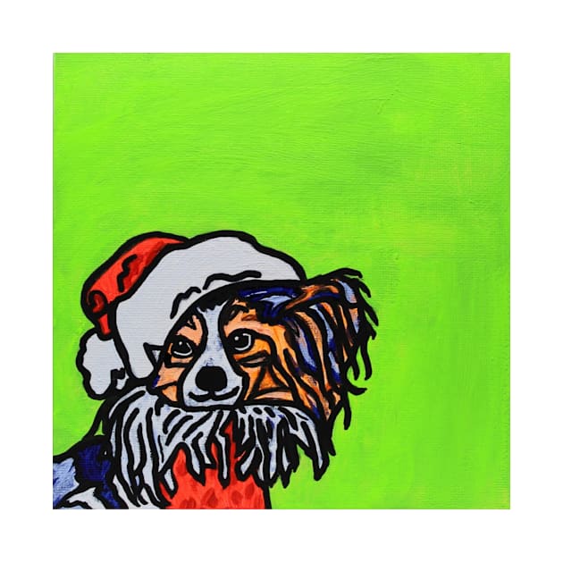 Papillon Dog Santa by AmandaAAnthony