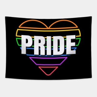 LGBTQ Pride Rainbow Heart Tapestry