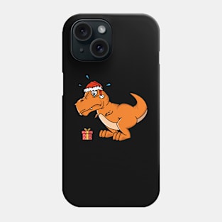 Christmas T rex Dinosaur can't open X-mas gifts Phone Case