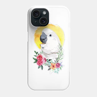 cockatoo and flower watercolor Phone Case