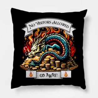 No Visitors Allowed - Dragon Hoard Pillow