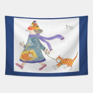 MadCatWoman Goes Shopping Tapestry