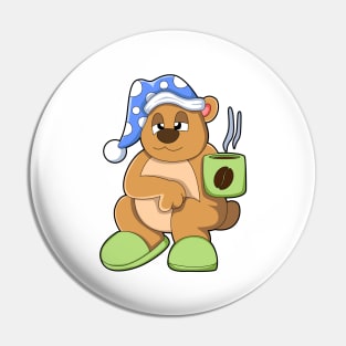 Bear with Cup of Coffee & Sleepyhead Pin