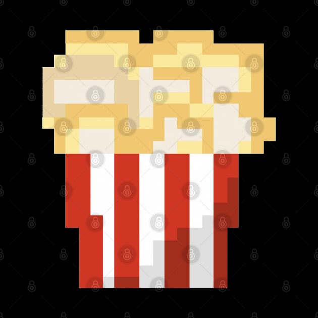 Pixel Art - popcorn full black by Uwaki