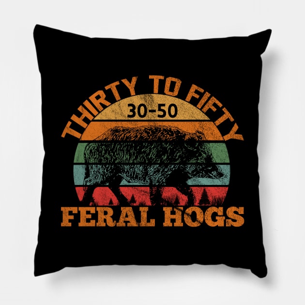 Feral Hogs Vintage Pillow by giovanniiiii